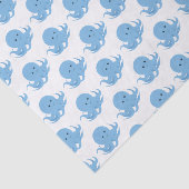 Papier Mousseline Bleu Octopus mignon animal (Détail)