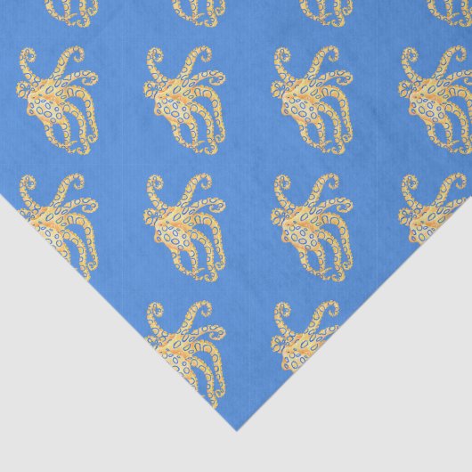 Papier Mousseline Bleu Octopus Vitrail (Détail)