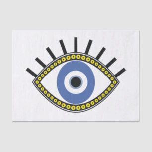 Papier Mousseline Bleu oeil bonne chance protection contre le mauvai