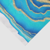 Papier Mousseline Bleu Or Liquide peinture Fluid Art Abstrait (Détail)