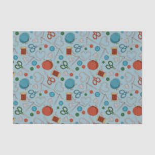 Papier Mousseline Bleu orienté de couture mignon de motif
