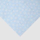PAPIER MOUSSELINE BLEU PALE AVEC FLEURS BLANCHES (Détail)