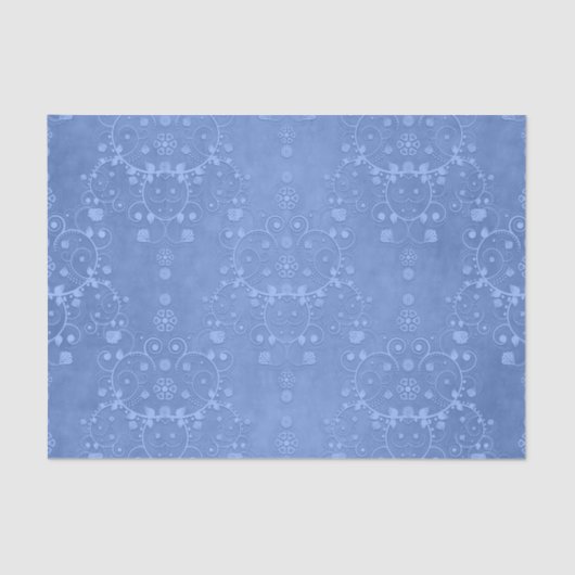 Papier Mousseline Bleu Pervent Fancy Floral Style Damas (Recto)