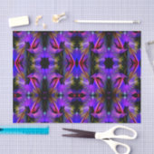 Papier Mousseline Bleu Pinceau Violet Flûte Découpage Abstrait (Artisanat)