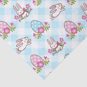 Papier Mousseline Bleu Plaid Bunny (Détail)