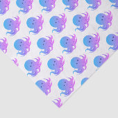 Papier Mousseline Bleu pourpre Octopus mignon animal (Détail)