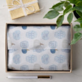 Papier Mousseline Bleu Préppy Et Blanc Citrouille Ginger Jars Chute (Cadeau)