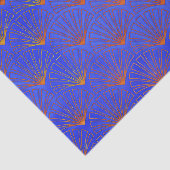 Papier Mousseline Bleu profond, Motif asiatique, art déco, motif, vi (Détail)