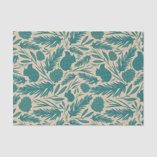 Papier Mousseline Bleu Retro Charme de Noël cosy (Recto)