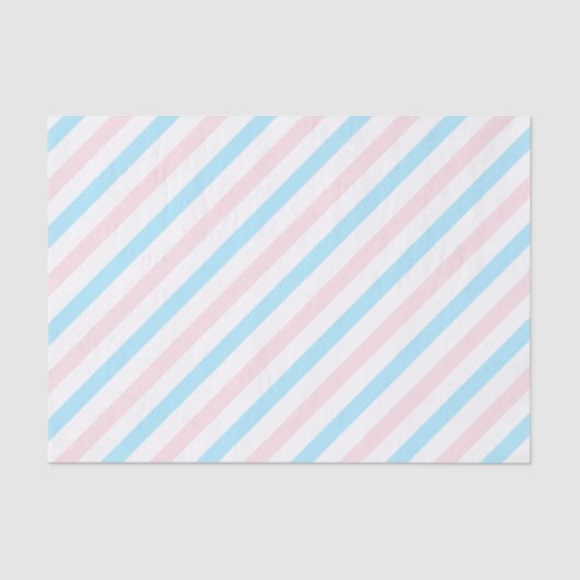 Papier Mousseline Bleu rose Diagonal rayures Sexe Révélation (Recto)