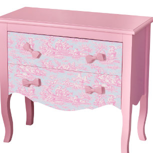 Papier Mousseline Bleu rose vintage de jouy