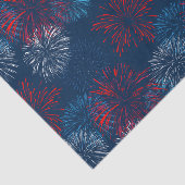Papier Mousseline Bleu Rouge Blanc 4 juillet feux d'artifice (Détail)