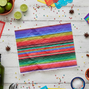 Papier Mousseline Bleu Rouge traditionnel Fiesta Couverture mexicain