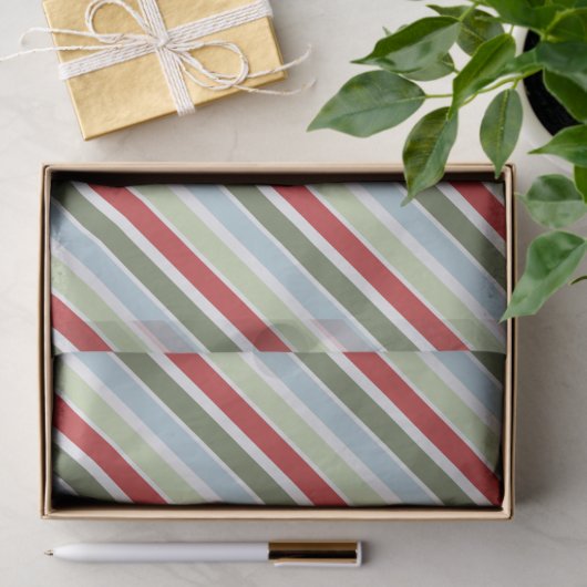 Papier Mousseline Bleu rouge vert (Cadeau)