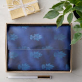 Papier Mousseline Bleu Royal et Argent (Cadeau)