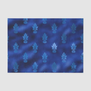 Papier Mousseline Bleu Royal et Argent