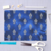 Papier Mousseline Bleu Royal et Argent (Artisanat)