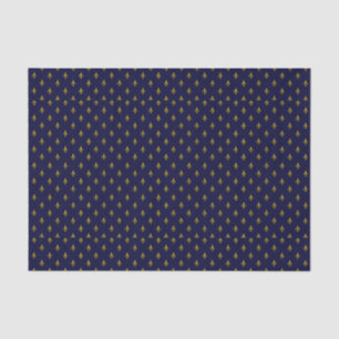 Papier Mousseline Bleu royal Fleur De Lis