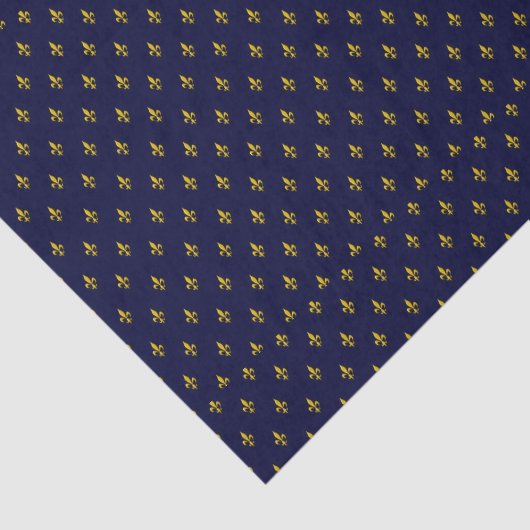 Papier Mousseline Bleu royal Fleur De Lis (Détail)