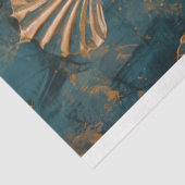 Papier Mousseline Bleu rustique Océan Abstrait & Coques (Détail)