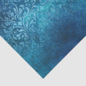 Papier Mousseline Bleu Rustique Vintage Grunge Damask, Détaché (Détail)