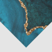 Papier Mousseline Bleu sarcelle et or Faux paillettes d'agate (Détail)