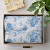 Papier Mousseline bleu, shabby chic, rose, victorien, motif, élégant (Cadeau)