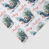 Papier Mousseline Bleu Sled Bébé Reindeer (Détail)