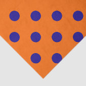 Papier Mousseline Bleu Sur Orange Pois Design Motif (Détail)