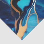 Papier Mousseline Bleu tendance en or faux marbre (Détail)