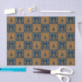 Papier Mousseline Bleu Tigre Imprimer Arbre de Noël Motif (Artisanat)