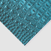 Papier Mousseline bleu turquoise à la mode blanche Alligator Cuir (Détail)