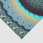 Papier Mousseline Bleu Turquoise Orange Abstrait Fractal Art (Détail)