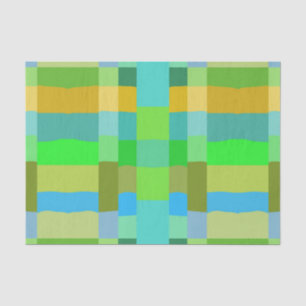 Papier Mousseline Bleu Vert orange violet Motif crémeux Abstrait