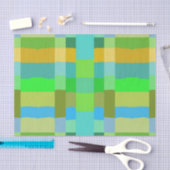 Papier Mousseline Bleu Vert orange violet Motif crémeux Abstrait (Artisanat)