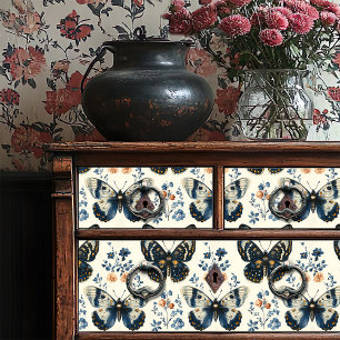 Papier Mousseline Bleu vintage Et Beurre De Crème Artisanat Floral