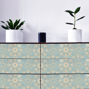 Papier Mousseline Bleu vintage Et Crème D'Antique