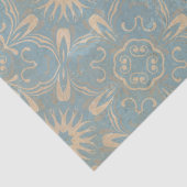 Papier Mousseline Bleu vintage Et Crème D'Antique (Détail)