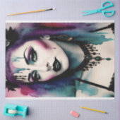 Papier Mousseline Bleu violet belle Goth Performer Découpage (Artisanat)
