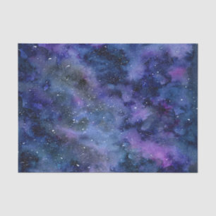 Papier Mousseline Bleu violet majestueux étoile Nebula Aquarelle