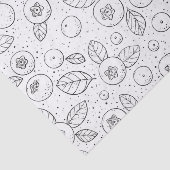 Papier Mousseline Bleuets en noir et blanc (Détail)