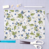 Papier Mousseline Bleus et fleurs  (Artisanat)