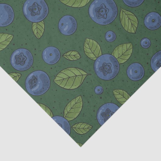 Papier Mousseline Bleus sur vert foncé (Détail)