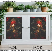 Papier Mousseline Blindfolded Gothic Queen of Ravens FC5L Decoupage