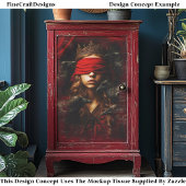 Papier Mousseline Blindfolded Gothic Queen of Ravens FC5L Decoupage