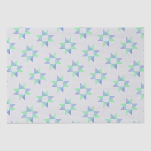 Papier Mousseline Bloc de bois Quilt Star Ribbon (Recto)