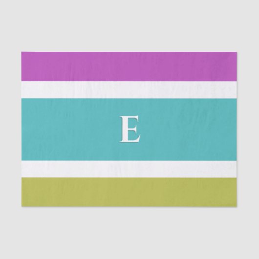 Papier Mousseline Bloc de couleur monogramme Abstrait moderne tripé (Recto)