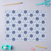 Papier Mousseline Blocage Imprimer Carrelage Fleurs bleues (Artisanat)