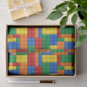 Papier Mousseline Blocs de briques colorées | Personnalisé (Cadeau)