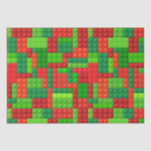 Papier Mousseline Blocs de briques de construction rouge et verte | (Recto)